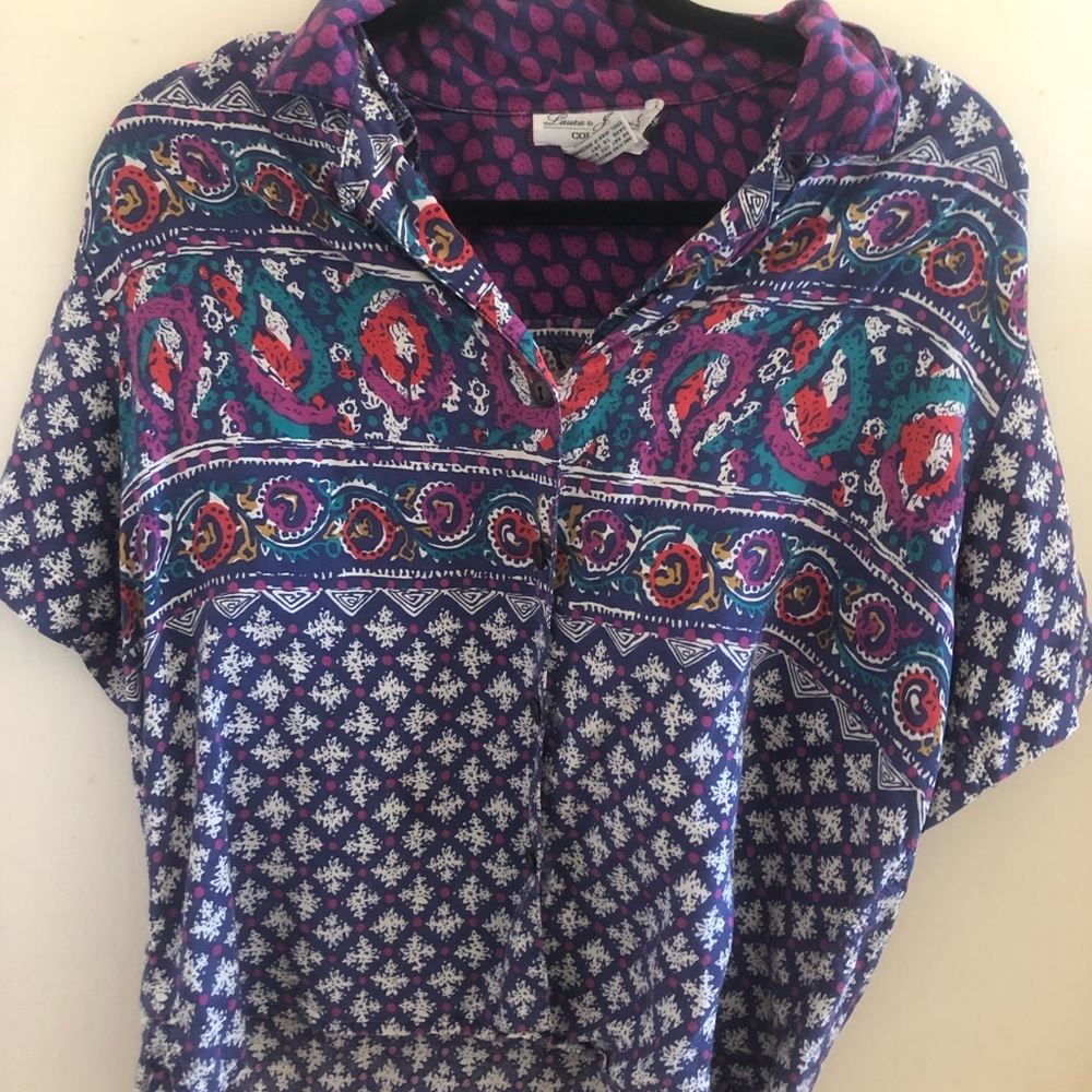 Boho collared T-shirt vintage